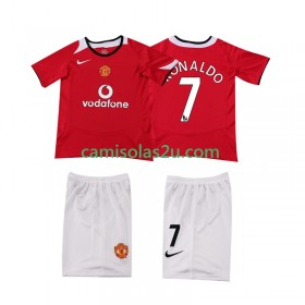 Camisolas de futebol Manchester United Cristiano Ronaldo 7 2004 2006 Retro Criança Equipamento Principal Manga Curta